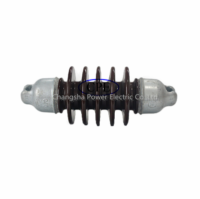 Linha de alta tensão Rod Porcelain Suspension Insulator Brown longo