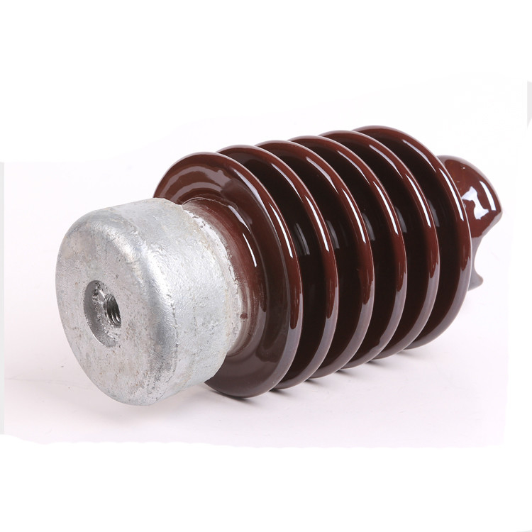 Linha vitrificada Brown brilhante isolador da porcelana do OEM 22kV do cargo