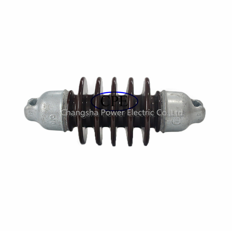 Linha de alta tensão Rod Porcelain Suspension Insulator Brown longo