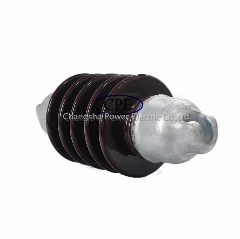 Linha de alta tensão Rod Porcelain Suspension Insulator Brown longo
