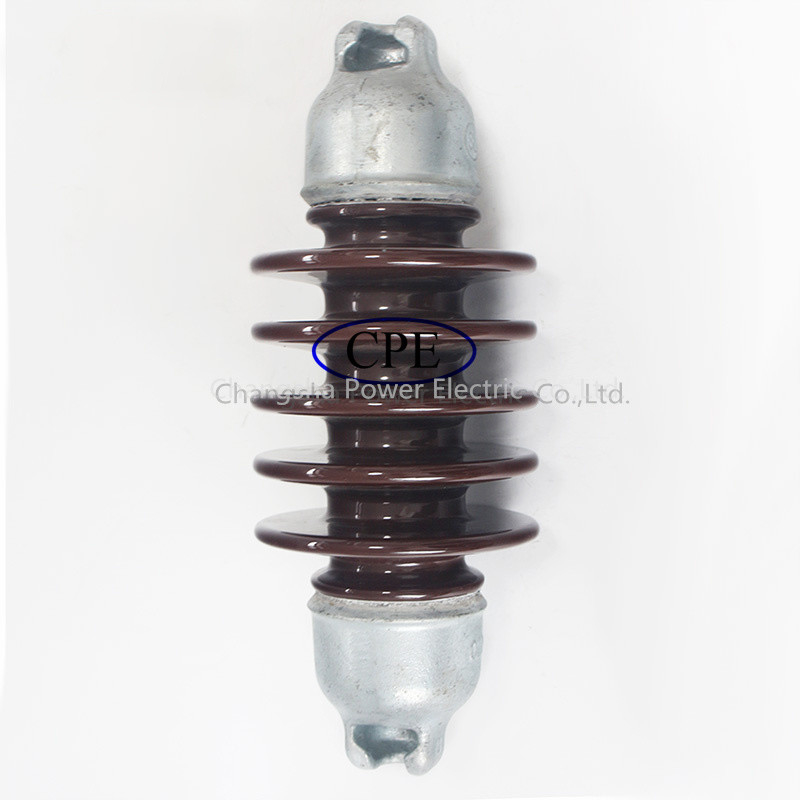 Linha de alta tensão Rod Porcelain Suspension Insulator Brown longo